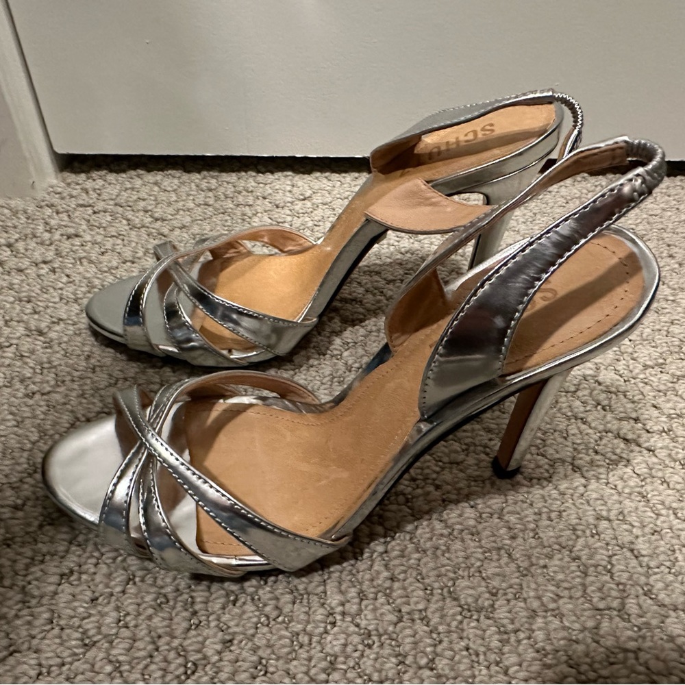 Silver Schutz Heels